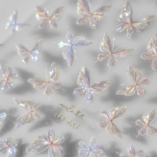 Iridescent Butterfly Nail Stickers