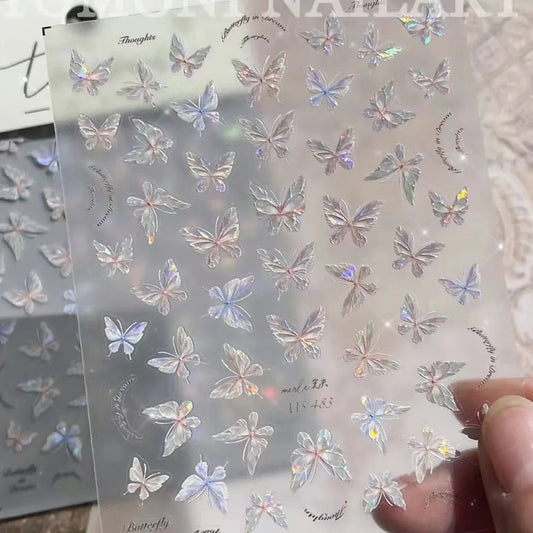 Iridescent Butterfly Nail Stickers