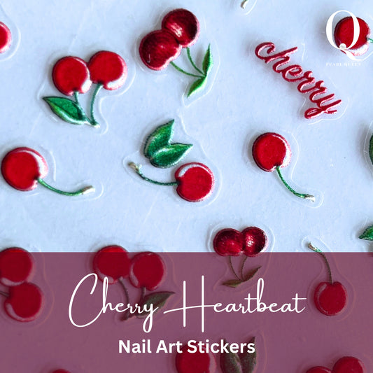 Cherry Heartbeat Nail Stickers | Sweet 3D Designs for Playful Nail Art
