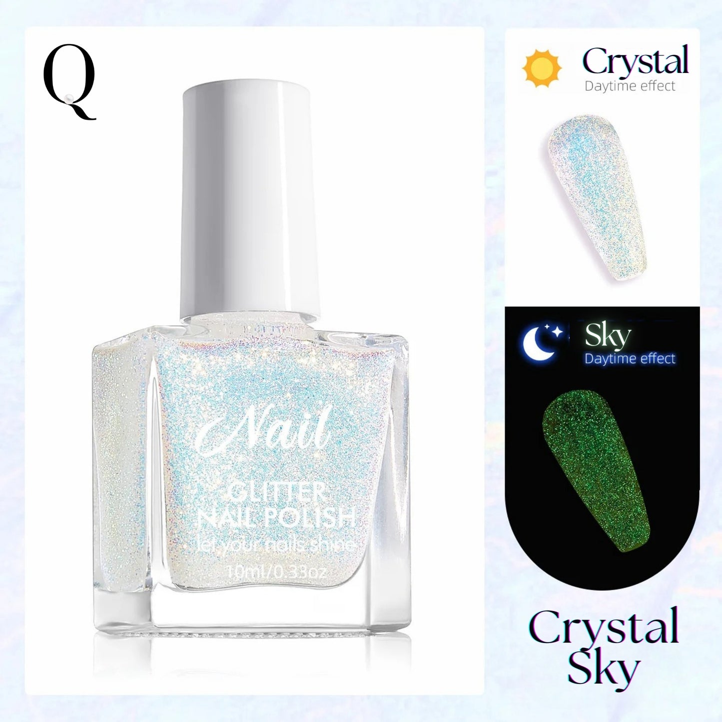 Glow-in-the-Dark Glitter Nail Polish – 12 Dazzling Shades for Day & Night Magic