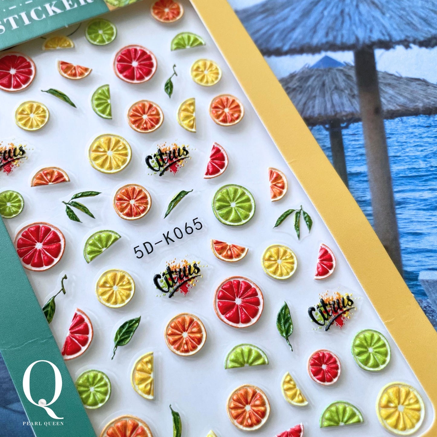 Citrus Bliss 5D Nail Stickers – Summer Lemon Fruit Manicure Accents