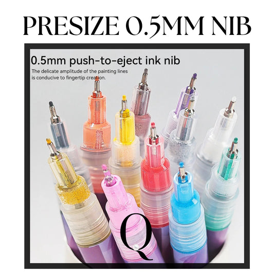 Nail Art Graffiti Pen Set – 12‑Color Water‑Based Pens for Effortless Nail Designs