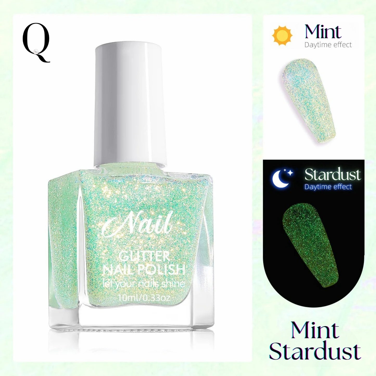 Glow-in-the-Dark Glitter Nail Polish – 12 Dazzling Shades for Day & Night Magic