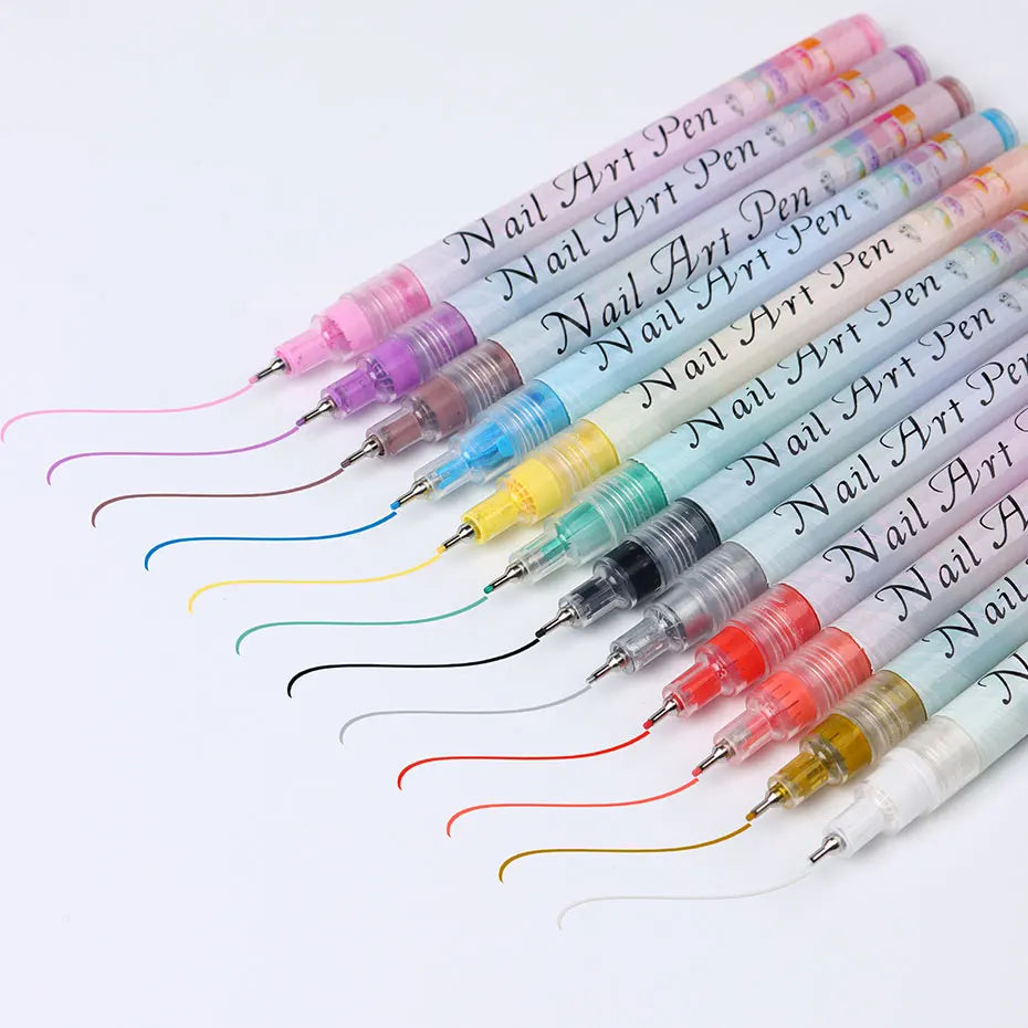 Water‑Based Pens (Set of 2 Colors) for Effortless Nail Designs 0.5 mm Pen Manicure Tool