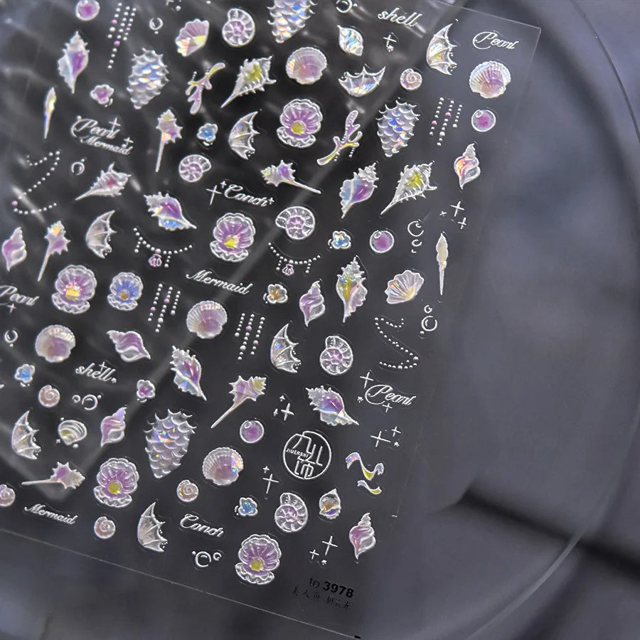 Mermaid Treasure Iridescent 5D Nail Stickers