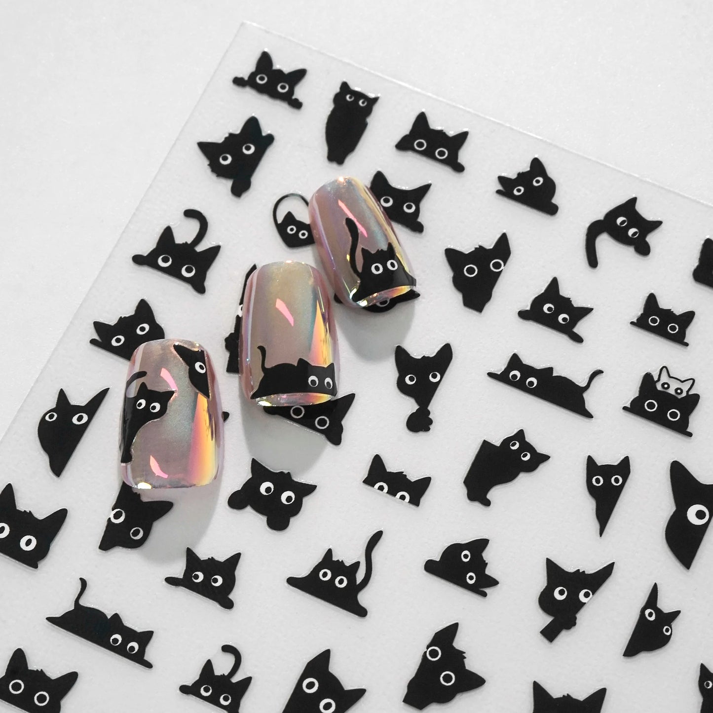 Black Cat Stickers 🖤 – Halloween & Everyday Nail Art