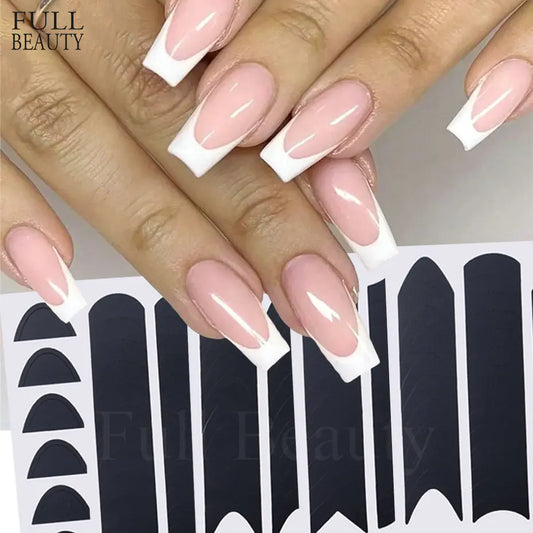 French Tips Nail Stickers β Effortless Elegance for a Classic French Manicure (6 pieces/Set)