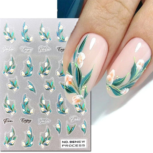 Fresh Calla Lily Nail Art Stickers