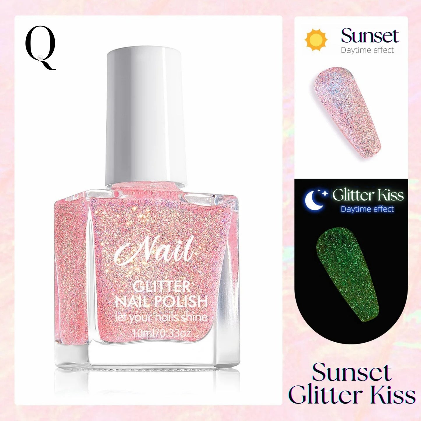 Glow-in-the-Dark Glitter Nail Polish – 12 Dazzling Shades for Day & Night Magic