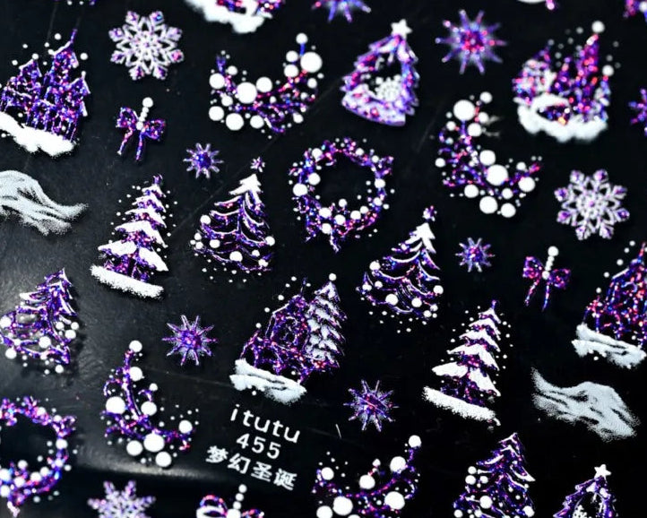 Enchanted Winter Tale — 3D Christmas Nail Stickers