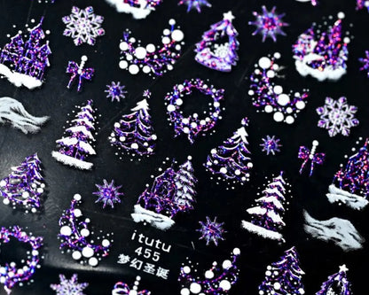 Enchanted Winter Tale — 3D Christmas Nail Stickers