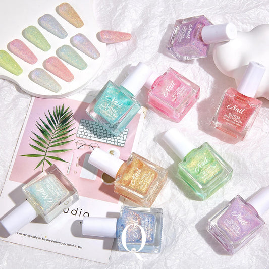 Glow-in-the-Dark Glitter Nail Polish – 12 Dazzling Shades for Day & Night Magic