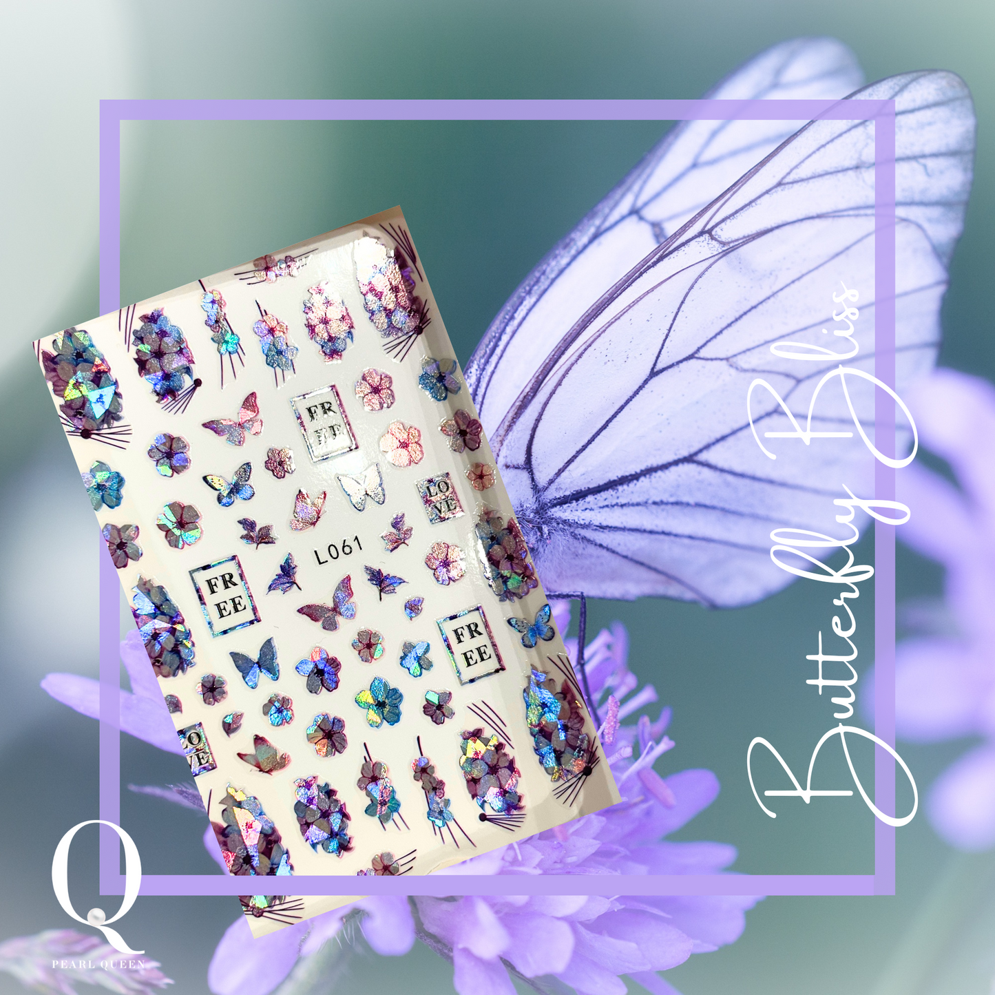 Holographic Butterfly Bliss Nail Stickers 🦋✨