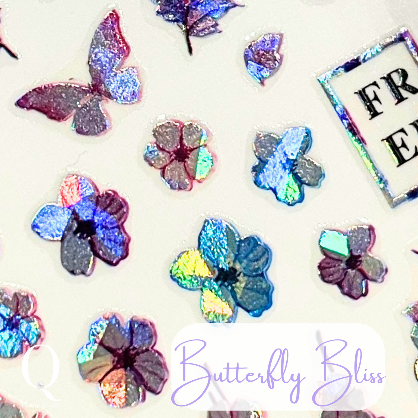 Holographic Butterfly Bliss Nail Stickers 🦋✨