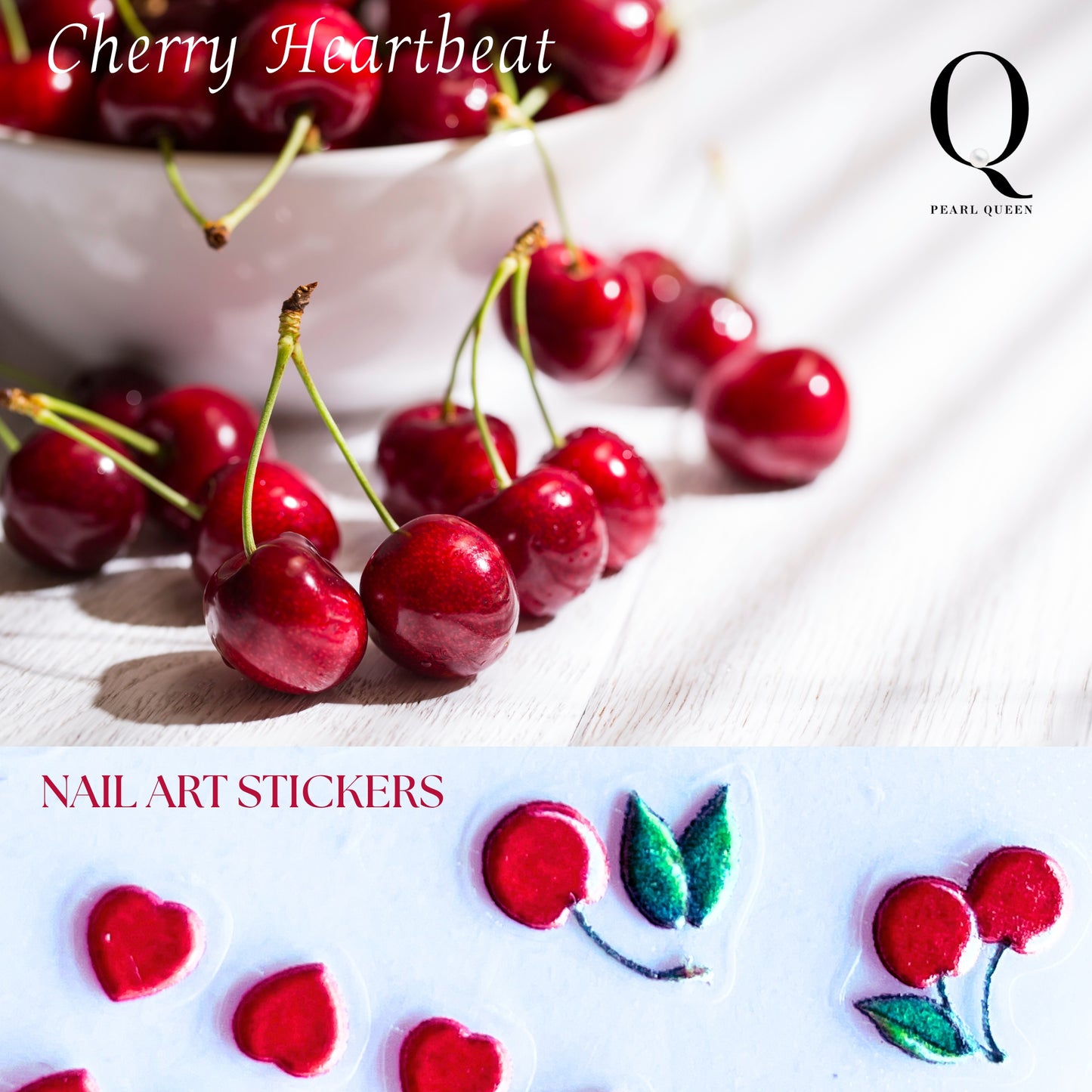 Cherry Heartbeat Nail Stickers | Sweet 3D Designs for Playful Nail Art
