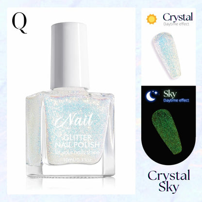 Glow-in-the-Dark Glitter Nail Polish – 12 Dazzling Shades for Day & Night Magic