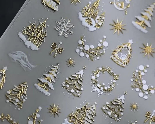 Enchanted Winter Tale — 3D Christmas Nail Stickers