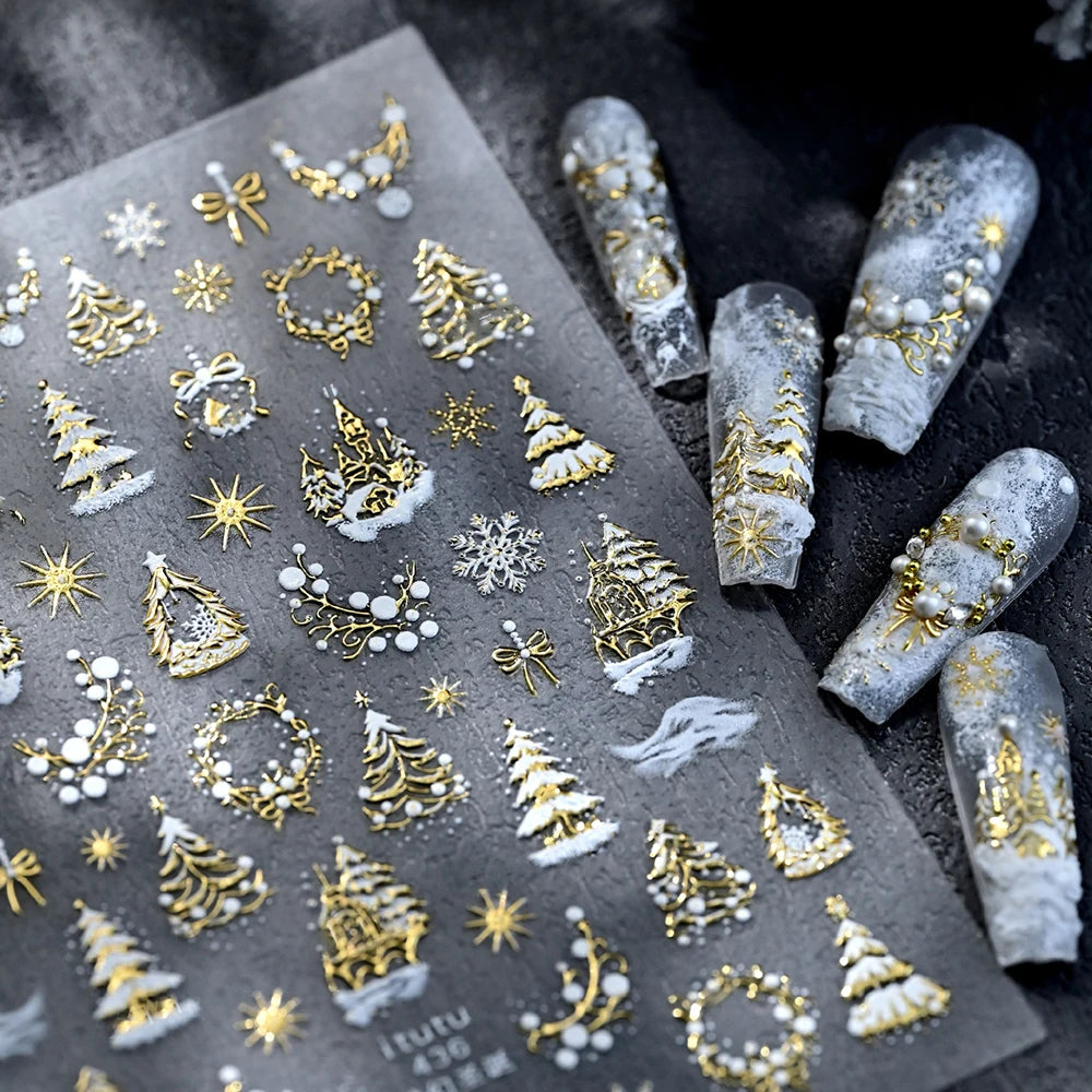 Enchanted Winter Tale — 3D Christmas Nail Stickers