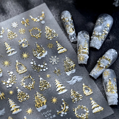 Enchanted Winter Tale — 3D Christmas Nail Stickers