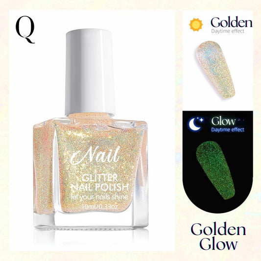Glow-in-the-Dark Glitter Nail Polish – 12 Dazzling Shades for Day & Night Magic