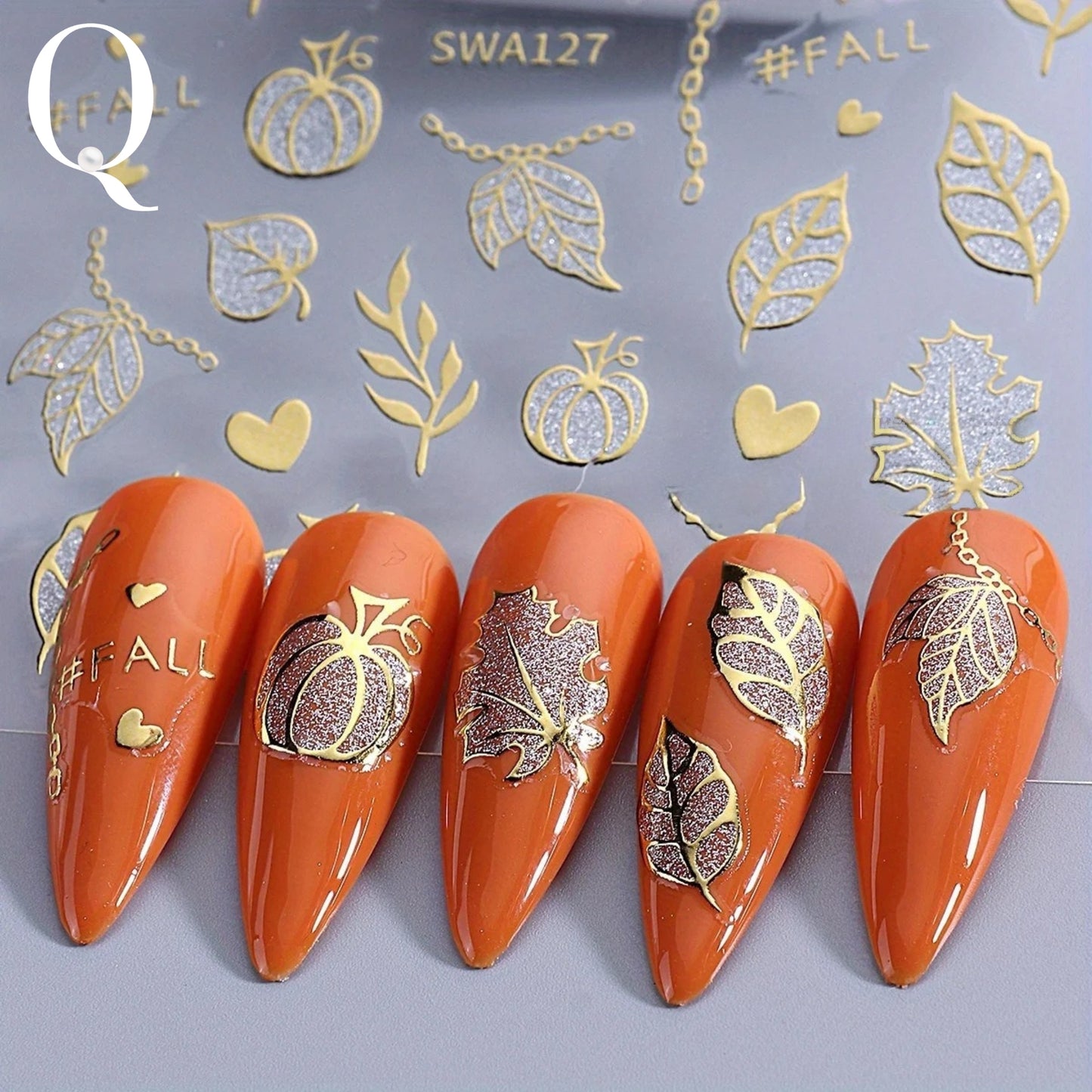 Pearl Queen Halloween Nail Stickers – Ghosts, Pumpkins & Webs | 3D Adhesive Pack of 3 for Spooky Nail Art at Home