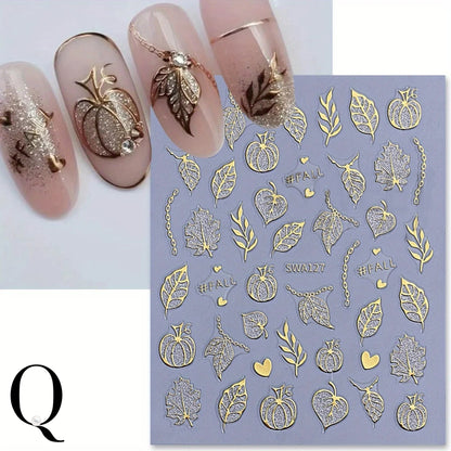 Pearl Queen Halloween Nail Stickers – Ghosts, Pumpkins & Webs | 3D Adhesive Pack of 3 for Spooky Nail Art at Home