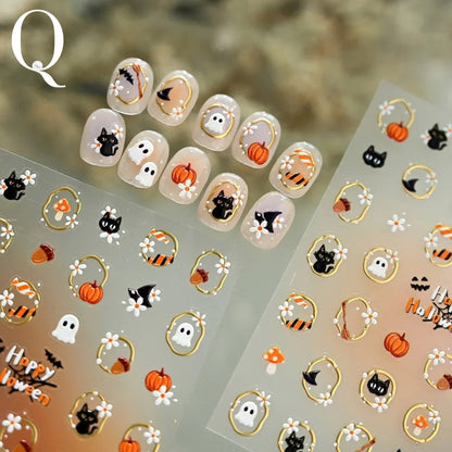 Ghostly Portraits 3D Halloween Nail Stickers
