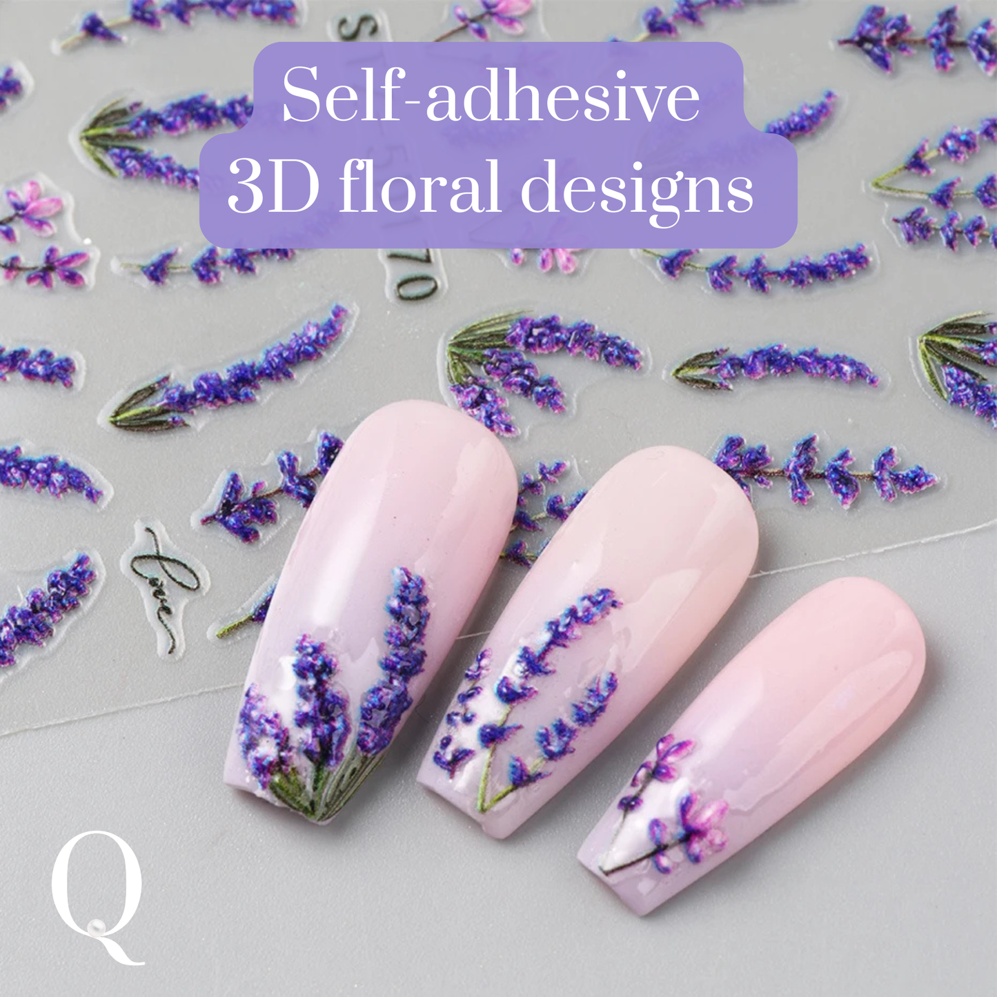 Lavender Whisper 3D Nail Stickers