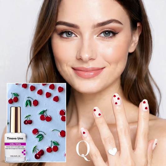 Valentine’s Set — Milky White & Cherry Heartbeat Nails