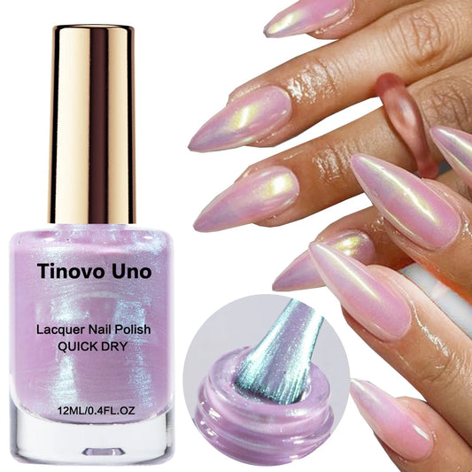 Pink Aurora Chrome Nail Polish