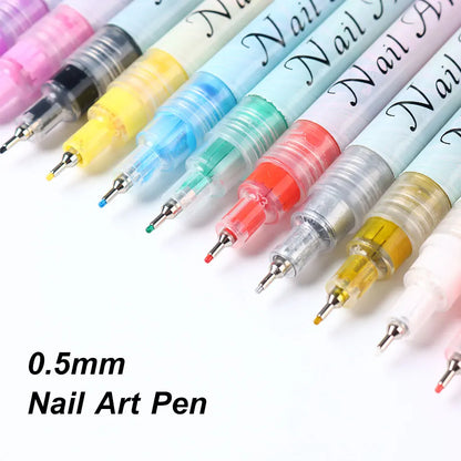 Water‑Based Pens (Set of 2 Colors) for Effortless Nail Designs 0.5 mm Pen Manicure Tool