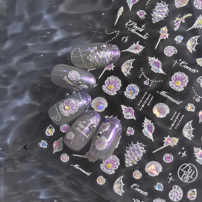 Mermaid Treasure Iridescent 5D Nail Stickers