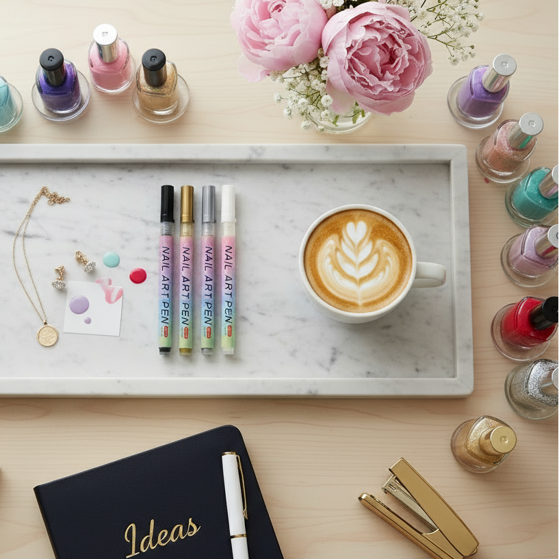 Water‑Based Pens (Set of 4 Colors) for Effortless Nail Designs 0.7 mm Pen Manicure Tool