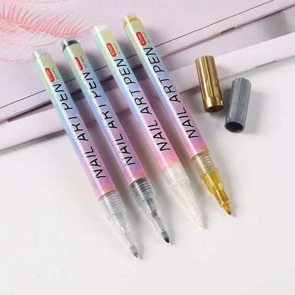 Water‑Based Pens (Set of 4 Colors) for Effortless Nail Designs 0.7 mm Pen Manicure Tool