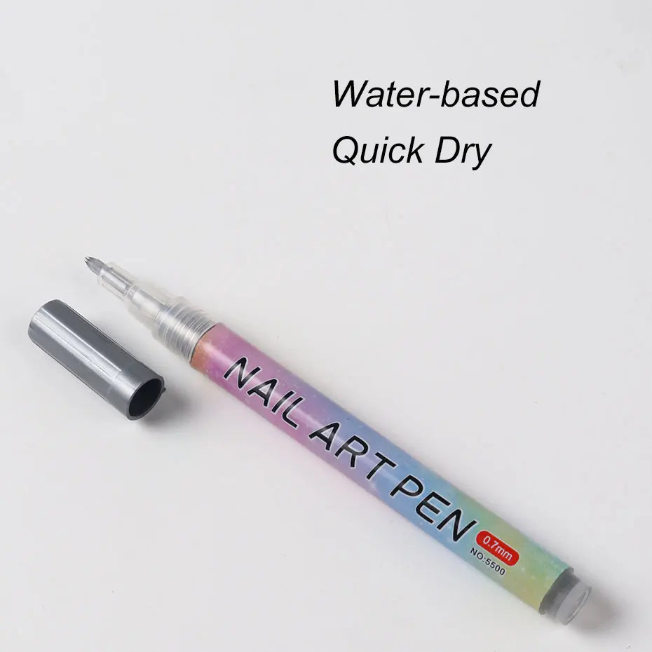 Water‑Based Pens (Set of 4 Colors) for Effortless Nail Designs 0.7 mm Pen Manicure Tool