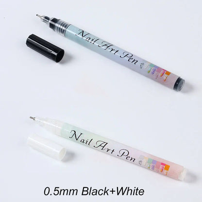 Water‑Based Pens (Set of 2 Colors) for Effortless Nail Designs 0.5 mm Pen Manicure Tool
