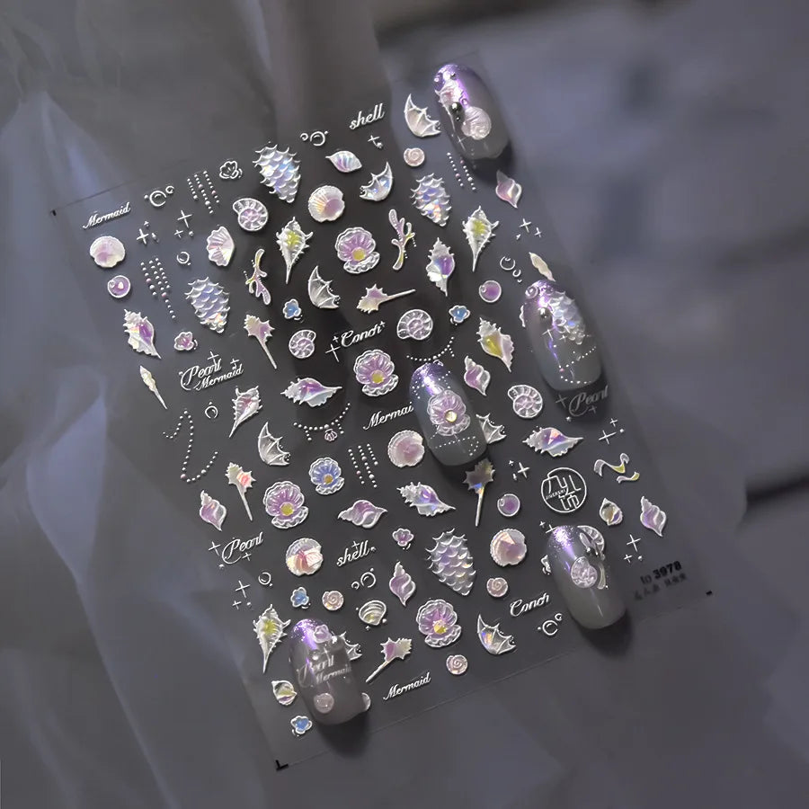 Mermaid Treasure Iridescent 5D Nail Stickers