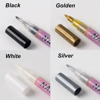 Water‑Based Pens (Set of 4 Colors) for Effortless Nail Designs 0.7 mm Pen Manicure Tool