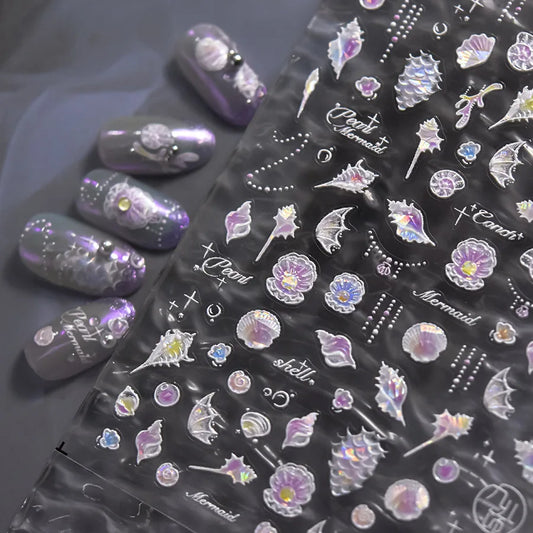 Mermaid Treasure Iridescent 5D Nail Stickers