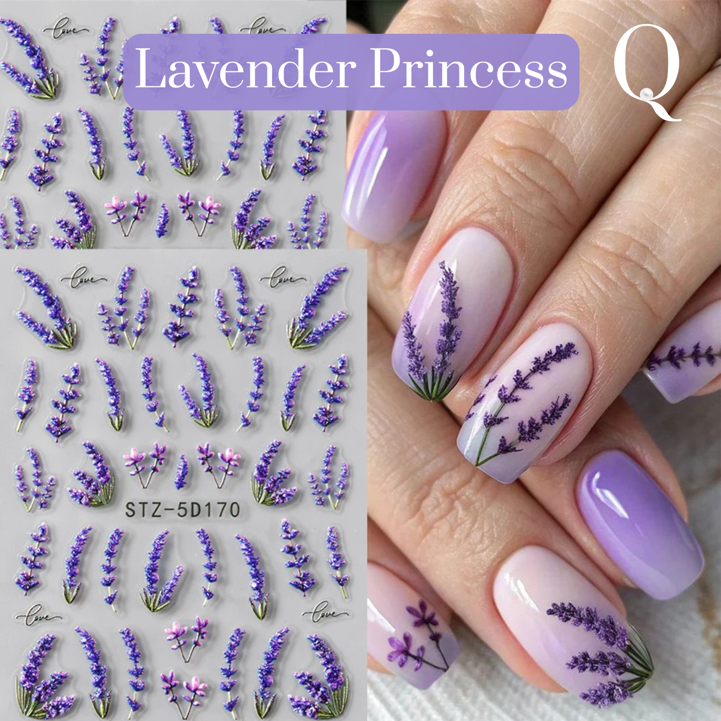 Lavender Whisper 3D Nail Stickers