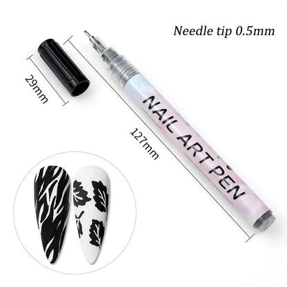 Water‑Based Pens for Effortless Nail Designs 0.5 mm Pen Manicure Tool