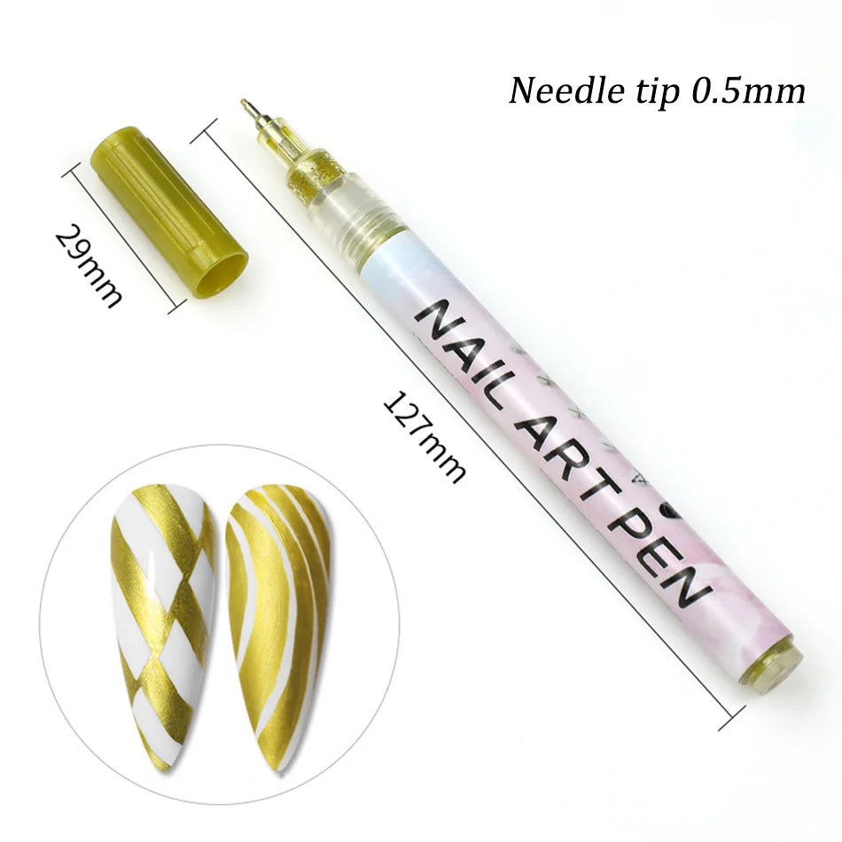 Water‑Based Pens for Effortless Nail Designs 0.5 mm Pen Manicure Tool