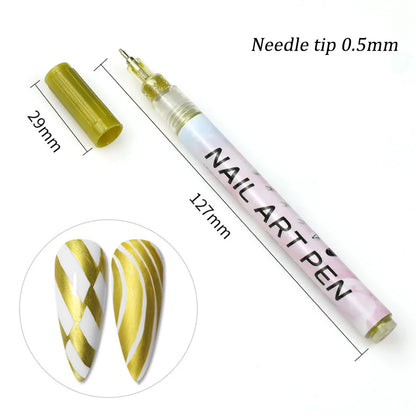 Water‑Based Pens for Effortless Nail Designs 0.5 mm Pen Manicure Tool