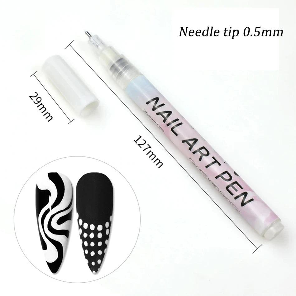 Water‑Based Pens for Effortless Nail Designs 0.5 mm Pen Manicure Tool