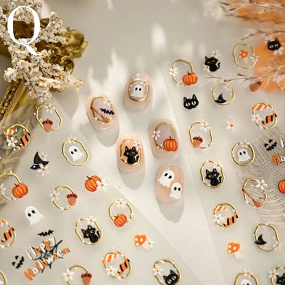 Ghostly Portraits 3D Halloween Nail Stickers