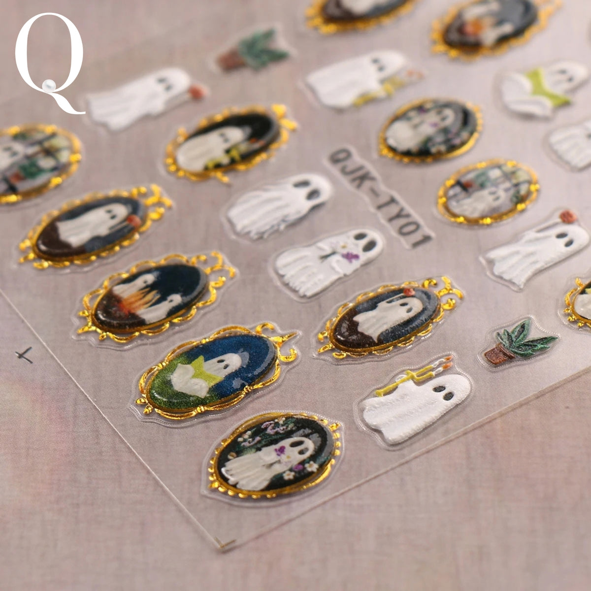 Ghostly Portraits 3D Halloween Nail Stickers