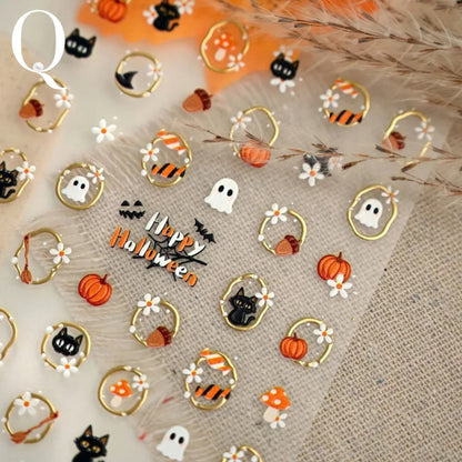 Ghostly Portraits 3D Halloween Nail Stickers
