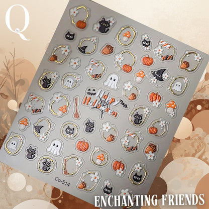 Ghostly Portraits 3D Halloween Nail Stickers