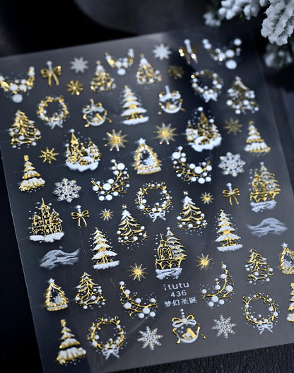 Enchanted Winter Tale — 3D Christmas Nail Stickers