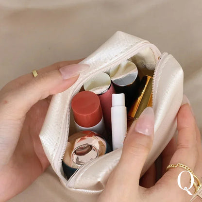 Elegant Makeup & Nail Essentials Bag - The Pearl Queen Travel Beauty Pouch